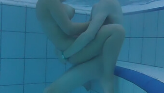 Young European Couple Engages In Sexual Activity In A Heated Swimming Pool, Featuring Well-Endowed Individuals With Natural Bodies